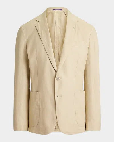 Polo Ralph Lauren Men & Apos;s Tussah Silk And Linen Textured Two-button Sport Coat In Brown