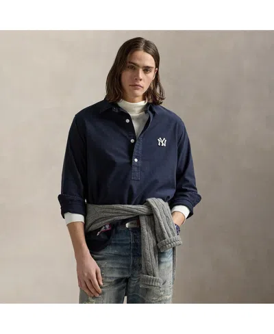 Polo Ralph Lauren Men's And Women's Navy Yankees Oxford Shirt