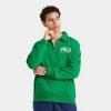 Polo Ralph Lauren Men's Arch Logo Quarter-zip Collared Fleece Sweatshirt In Green