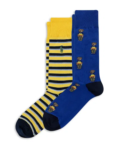 POLO RALPH LAUREN MEN'S ASSORTED BEARS SOCKS, 3 PACK
