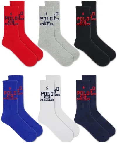 Polo Ralph Lauren Men's Athletic Club 1967 Crew Socks, 6-pack In Asst