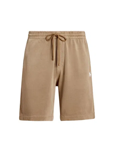 Polo Ralph Lauren Men's Athletic Cotton-linen Terry Shorts In Desert Khaki
