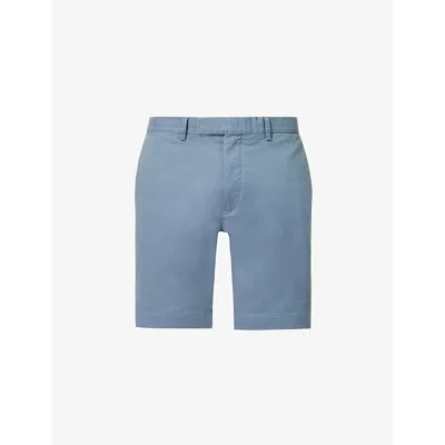 Polo Ralph Lauren Mens Bay Blue Slim-fit Brushed-twill Stretch-cotton Shorts