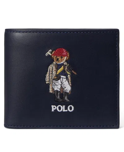 Polo Ralph Lauren Men's Bear Print Billfold Wallet In Blue