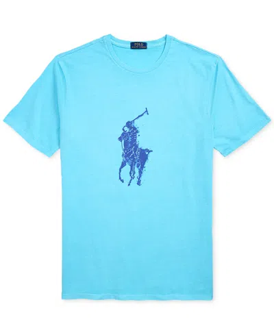 Polo Ralph Lauren Men's Big & Tall Big Pony Jersey T-shirt In Turquoise Nova
