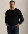 Polo Ralph Lauren Roving Cable Knit Sweater In Black