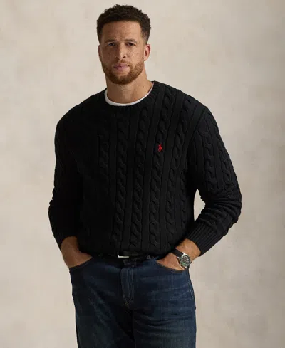POLO RALPH LAUREN MEN'S BIG & TALL CABLE-KNIT COTTON SWEATER