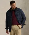 Polo Ralph Lauren Beaton Quilted Water-repellant Snap-front Jacket In Blue