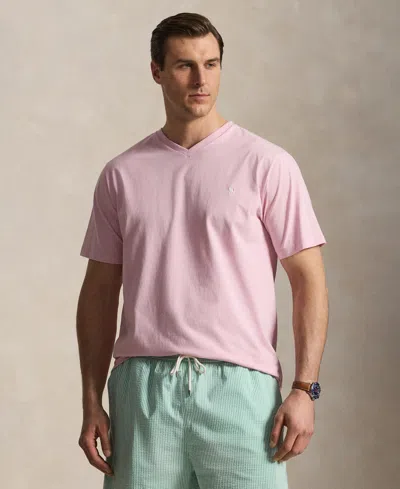 Polo Ralph Lauren Men's Big & Tall Classic Fit V-neck T-shirt In Pink