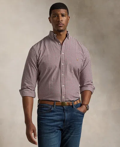 Polo Ralph Lauren Men's Big & Tall Cotton Oxford Shirt In Burgundy