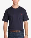 Polo Ralph Lauren Blue Crewneck T-shirt With Pony Embroidery On The Front In Ink