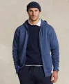Polo Ralph Lauren Double-knit Full-zip Hoodie In Blue Htr