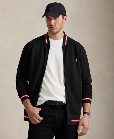 Polo Ralph Lauren Men's Big & Tall Double-knit Mesh Bomber Jacket In Black