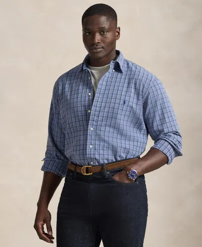 Polo Ralph Lauren Men's Big & Tall Gingham Oxford Shirt In Blue