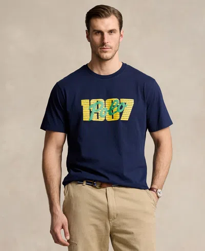 Polo Ralph Lauren Men's Big & Tall Graphic-print T-shirt In Cruise Navy