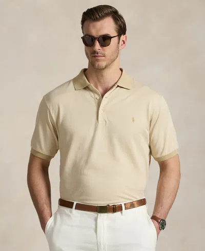 Polo Ralph Lauren Men's Big & Tall Houndstooth Jersey Polo Shirt In Neutral