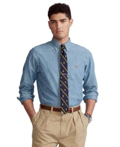 Polo Ralph Lauren Men Light Blue Logo Embroidered Shirt, Xl Luxury Shirts For Men Darveys