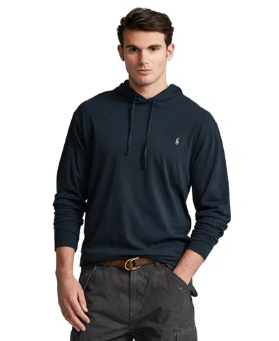 Polo Ralph Lauren Men's Big & Tall Jersey Hooded T-shirt In Black