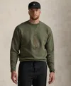 Polo Ralph Lauren Leather-pony Double-knit Sweatshirt In Green
