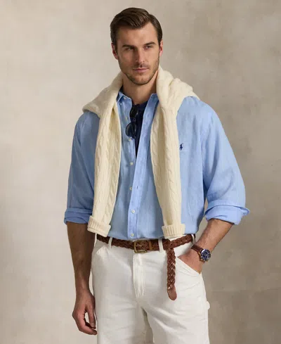 Polo Ralph Lauren Men's Big & Tall Linen Shirt In Blue