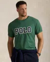 Polo Ralph Lauren Green Crewneck T-shirt With Logo Lettering On The Fornt And Pony Embroidery On The Front In Green