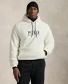 Polo Ralph Lauren Logo Pile Fleece Hoodie In White