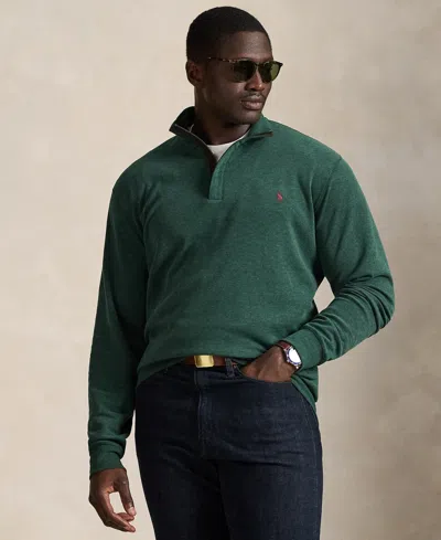 Polo Ralph Lauren Men's Big & Tall Luxury Jersey Quarter-zip Pullover In Green