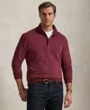Polo Ralph Lauren Men's Big & Tall Luxury Jersey Quarter-zip Pullover In Red