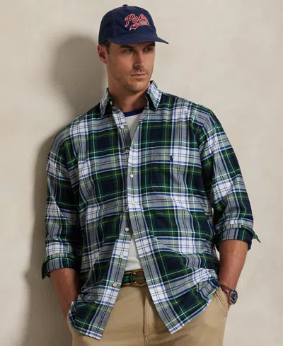 POLO RALPH LAUREN MEN'S BIG & TALL PLAID OXFORD SHIRT