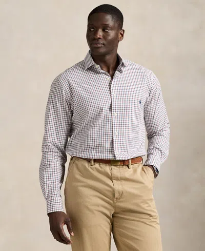 Polo Ralph Lauren Men's Big & Tall Plaid Stretch Poplin Shirt In Neutral