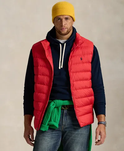 Polo Ralph Lauren Men's Big & Tall Quilted Vest Jacket In Red