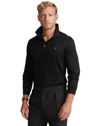 Polo Ralph Lauren Men's Big & Tall Soft Cotton Long-sleeve Polo Shirt In Polo Black