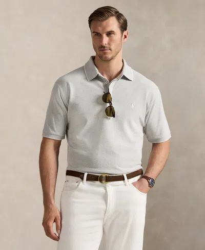 Polo Ralph Lauren Men's Big & Tall Stretch Oxford Mesh Polo Shirt In Gray