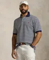 Polo Ralph Lauren Striped Mesh Polo Shirt In White,navy