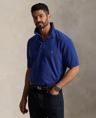 Polo Ralph Lauren Men's Big & Tall The Iconic Mesh Polo Shirt In Blue Yacht,c7553