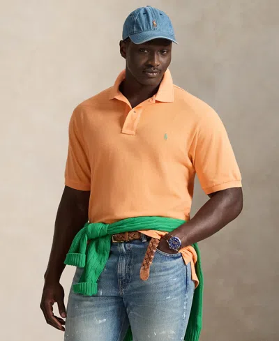 Polo Ralph Lauren Men's Big & Tall The Iconic Mesh Polo Shirt In Orange