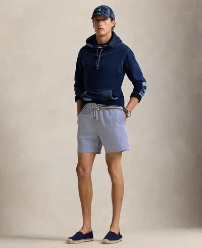 Polo Ralph Lauren Men's 5-3/4" Traveler Classic Striped Swim Trunk In Blue