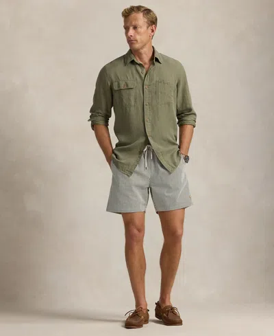 Polo Ralph Lauren Men's 5-3/4" Traveler Classic Striped Swim Trunk In Green