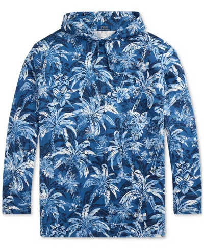 Polo Ralph Lauren Men's Big & Tall Tropical-print Jersey Hooded T-shirt In Palm Shadow