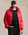 Polo Ralph Lauren Quilted Hooded Bomber Jacket With Zippered Pocket In Red