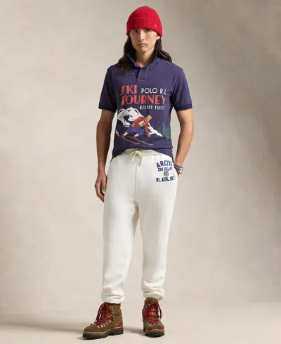 Polo Ralph Lauren Men's Big Fit Fleece Ski-graphic Sweatpants In Cream