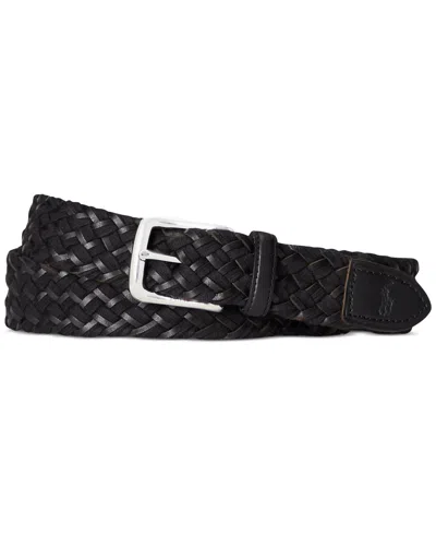 Polo Ralph Lauren Men's Braided Leather & Cotton Belt In Polo Black,polo Black