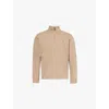 Polo Ralph Lauren Mesh-knit Cotton Quarter-zip Sweater In Brown