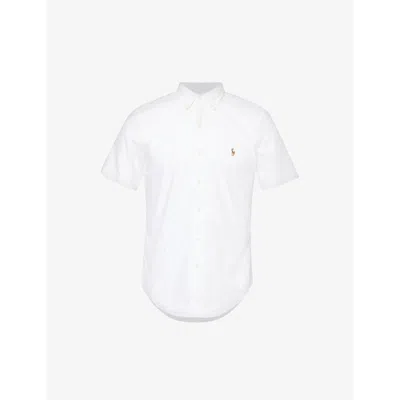 Polo Ralph Lauren Mens Bsr White Logo-embroidered Cotton-oxford Shirt