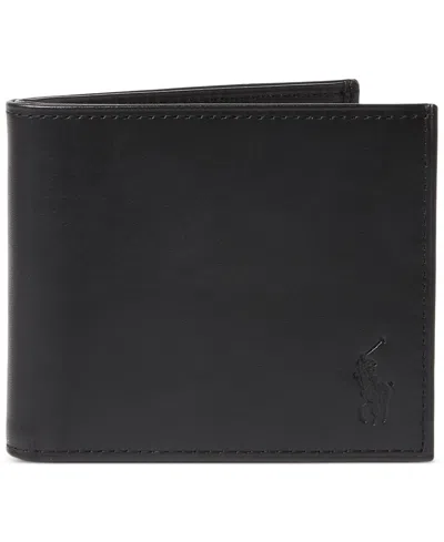 Polo Ralph Lauren Men's Burnished Leather Billfold In Black