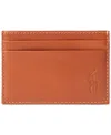 Polo Ralph Lauren Men's Burnished Leather Card Case & Money Clip In Brown