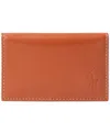 Polo Ralph Lauren Burnished Leather Card Wallet In Brown