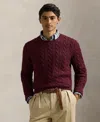 Polo Ralph Lauren Ralph Lauren Cable Knit Jumper Burgundy In Burgundy