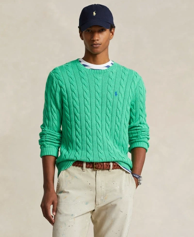 Polo Ralph Lauren Men's Cable-knit Cotton Sweater In Green