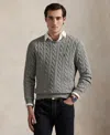 Polo Ralph Lauren Wool An Cashmere Cable Knit Sweater In Gray